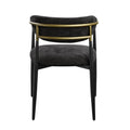 Jaramillo Black Chenille & Black Finish Side Chair Set Of 2 Black Chenille