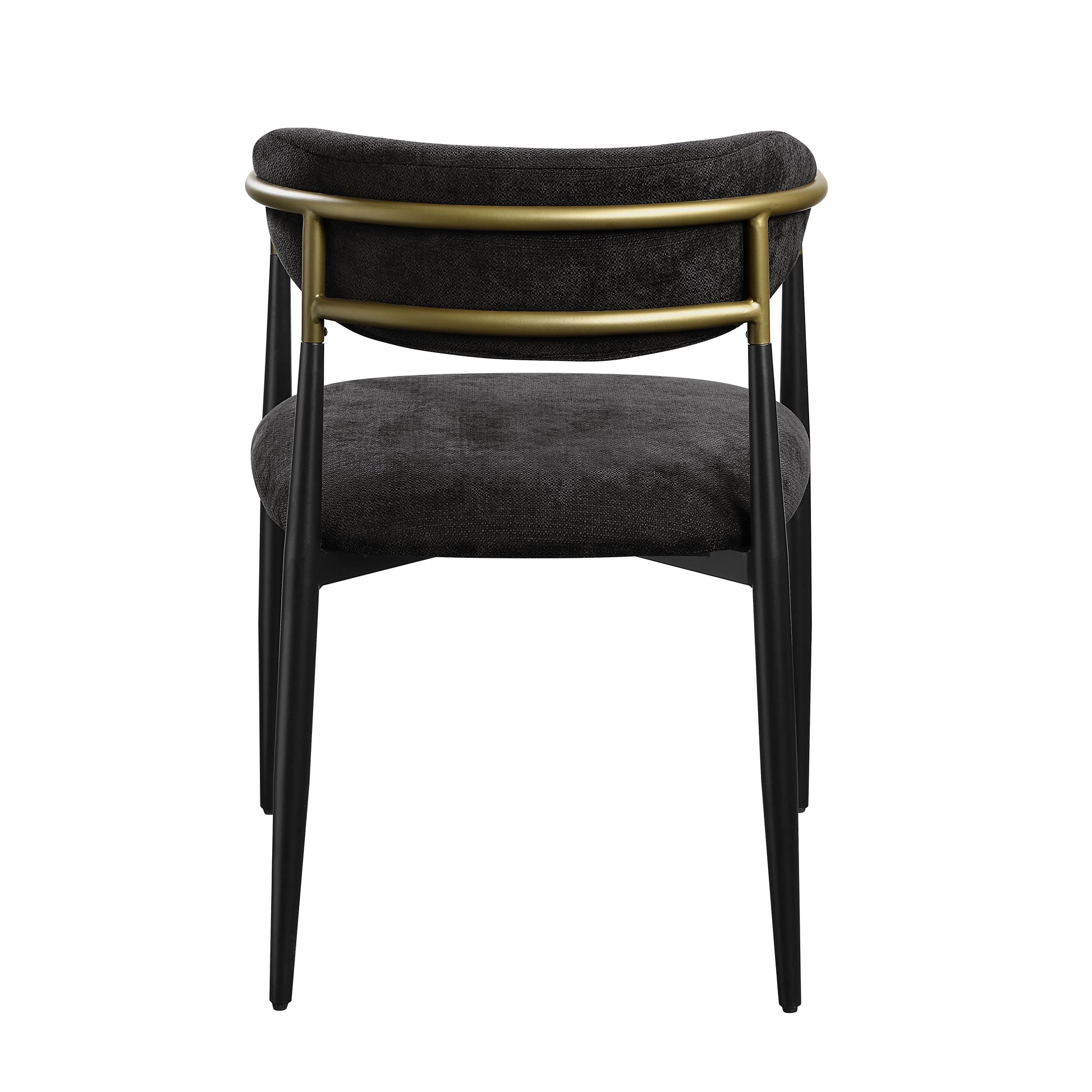 Jaramillo Black Chenille & Black Finish Side Chair Set Of 2 Black Chenille