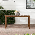 Contemporary Slat Top Acacia Wood Outdoor Dining Table Dark Brown Dark Brown Acacia Wood