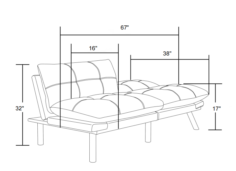 Emerald Convertible Folding Modern Sofa Bed Twin Emerald White Primary Living Space Modern Pine Foam Upholstered