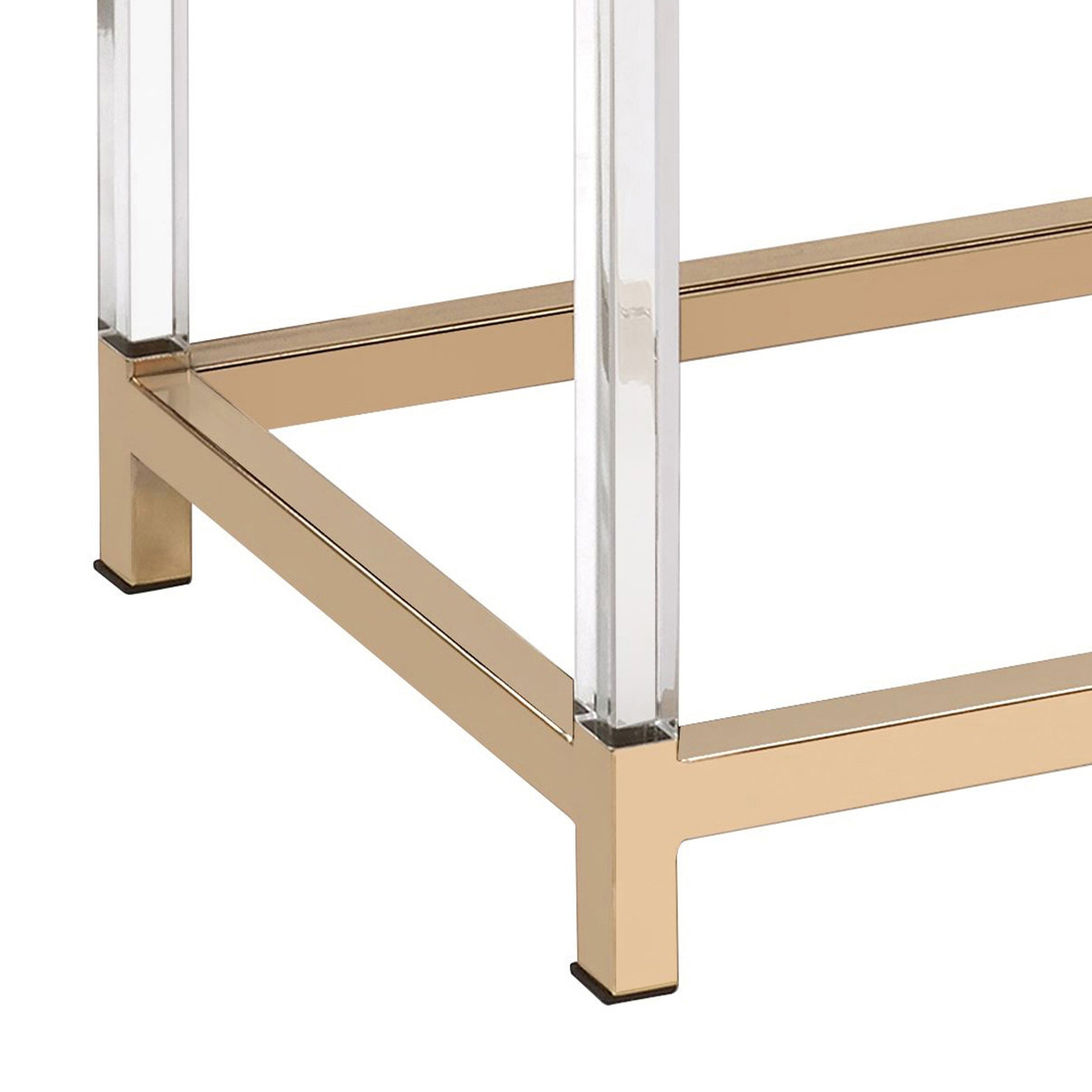 Black High Gloss And Gold Console Table With 2 Drawers Black Gold Primary Living Space Modern Drawers Rectangular Wood Metal