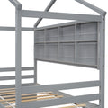 Twin House Bed With Roof Frame, Bedside Shelves, Under Bed Storage Unit,Grey Twin Grey American Design Pine