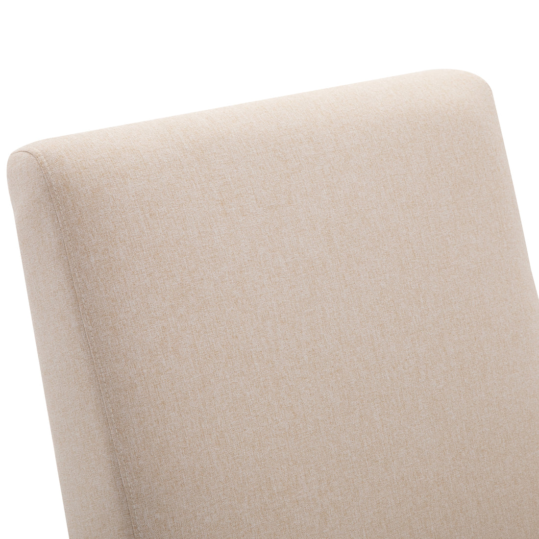 Homcom Accent Lounge Rocking Chair With Solid Curved Wood Base And Linen Padded Seat, Cream White Cream White Linen