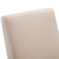 Homcom Accent Lounge Rocking Chair With Solid Curved Wood Base And Linen Padded Seat, Cream White Cream White Linen