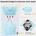 2 Piece Luggage Set With Bags Expanable Spinner Wheels Abs Lightweight Suitcase With Tsa Lock 20Inch 24Inch Light Blue Abs