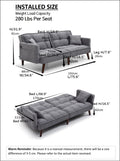 Sofa Bed Sleeper, Usb Charging Port, Chenille Fabric Folding Futon Recliner For Living Room Furniture Apartment Bedroom Office Small Spaces Beige Brown Chenille Wood Primary Living Space Medium Soft Tufted Back Modern Rubberwood Foam Solid Wood 2 Seat