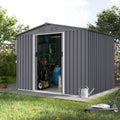 Outdoor Storage Shed 8 X 6 Ft Large Metal Tool Sheds, Heavy Duty Storage House With Sliding Doors With Air Vent For Backyard Patio Lawn To Store Bikes, Tools, Lawnmowers Dark Grey Dark Grey