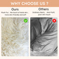 3 Ft Bean Bag Chairs For Adults Teens With Filling, Medium Bean Bag Sofa With Shredded Foam, Furniture Bag With Plush Fur Cover, Ivory White, 3 Foot White Plush