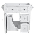 30'' Bathroom Vanity Without Top Sink, Modern Bathroom Storage Cabinet With 2 Drawers And A Tip Out Drawer Not Include Basin 3 White 1 Adjustable Hinges Bathroom Freestanding Modern Solid Wood Mdf Painted