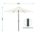 7.5Ft Patio Umbrella Outdoor Table Market Umbrella With Push Button Tilt & Crank Beige Beige Polyester