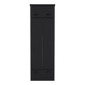 Falkland Armoire With 1 Drawer And 1 Hinged Drawer With Handles Black Black Bedroom Modern Particle Board