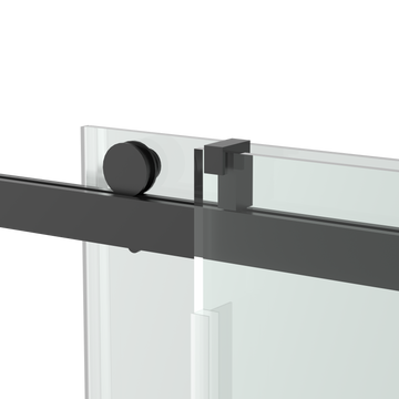 Top Rail Only, Stainless Steel Top Track With Buffer For Shower Door, 24D01P03 60Mbx Matt Black Stainless Steel