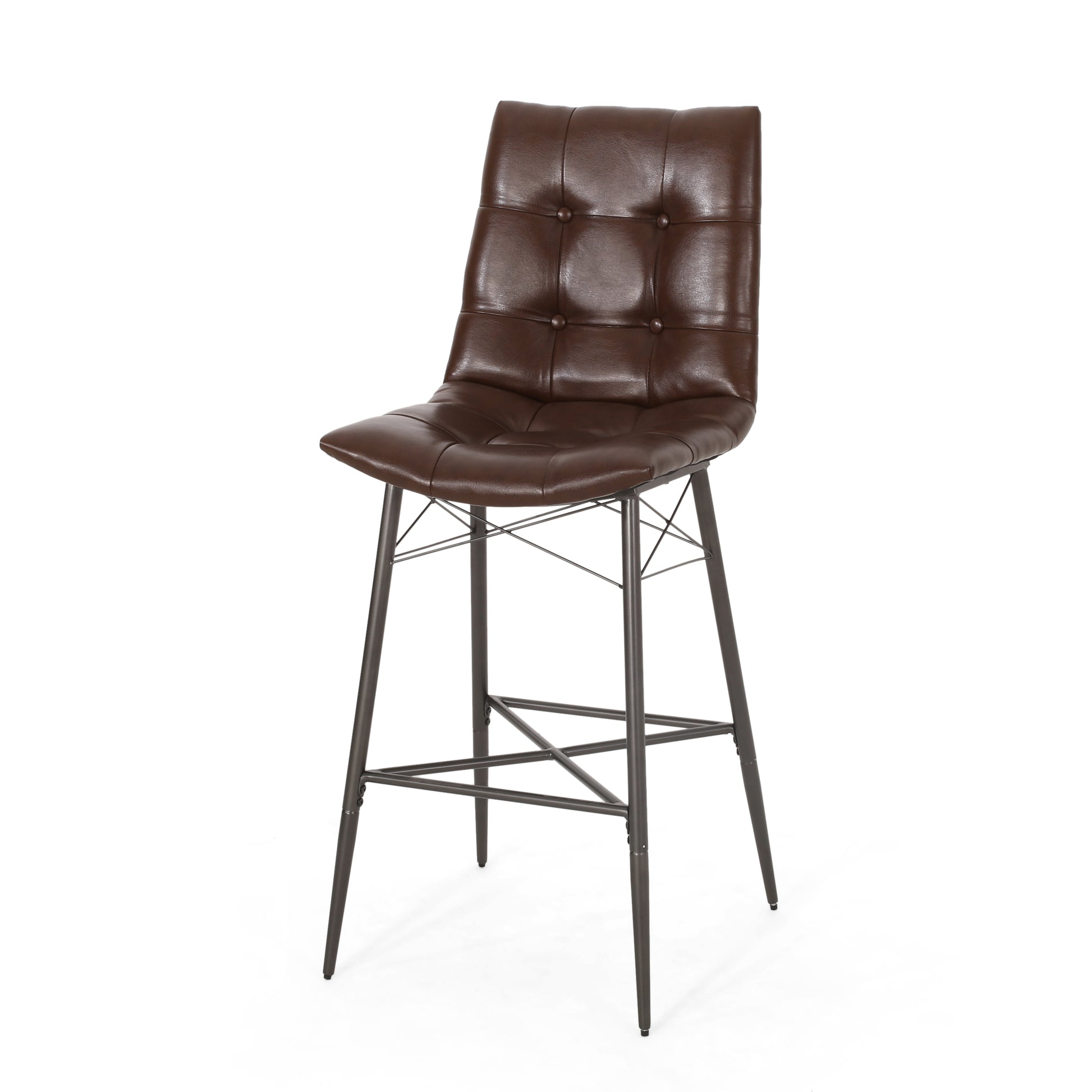 Bar Stool Dark Brown Pu