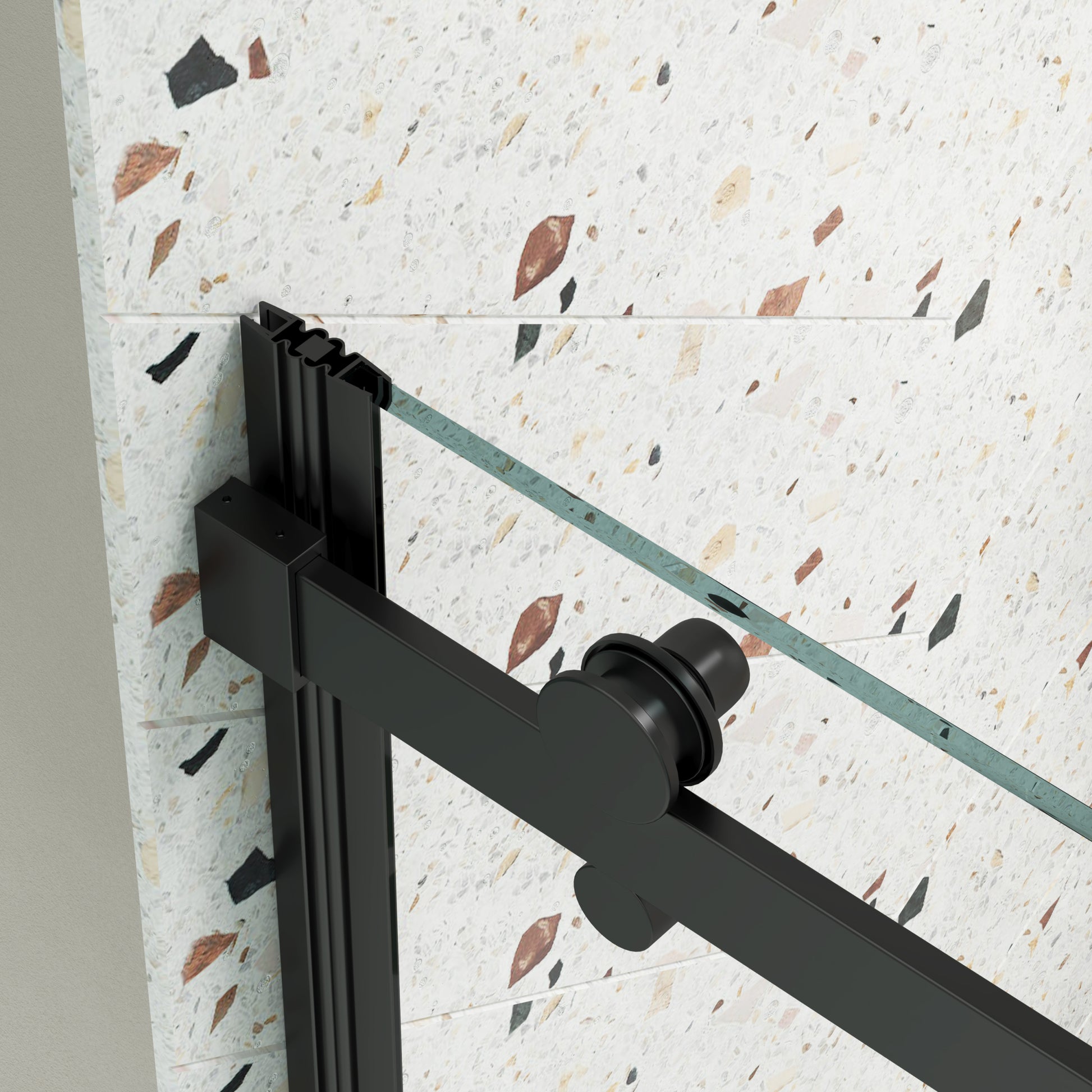 Bathtub Shower Door, Sliding Door, With 5 16" Tempered Glass And Matted Black Finish 6058 Matte Black Aluminium Alloy