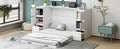 Full Size Murphy Bed With Drawers, Cabinets And Usb Ports,White Full White Mdf Lvl