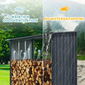 Outdoor Steel Firewood Rack,Open Wood Shed With Sloped Roof For Firewood,Pellet,Or Lumber Storage,Black Black Metal