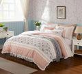 9 Piece Cotton Percale Comforter Set Blush King King Blush Polyester