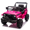 12V Kids Ride On Electric Truck Car W Parents Control,2Wd,Four Wheel Suspension,Early Education Function,Adjustable Volume,Usb,Mp3,Bluetooth,Microphone Jack,Power Display,Led Lights For Kids Aged 3. Pink Polypropylene