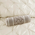 7 Piece Tufted Comforter Set Ivory Full Full Ivory Polyester