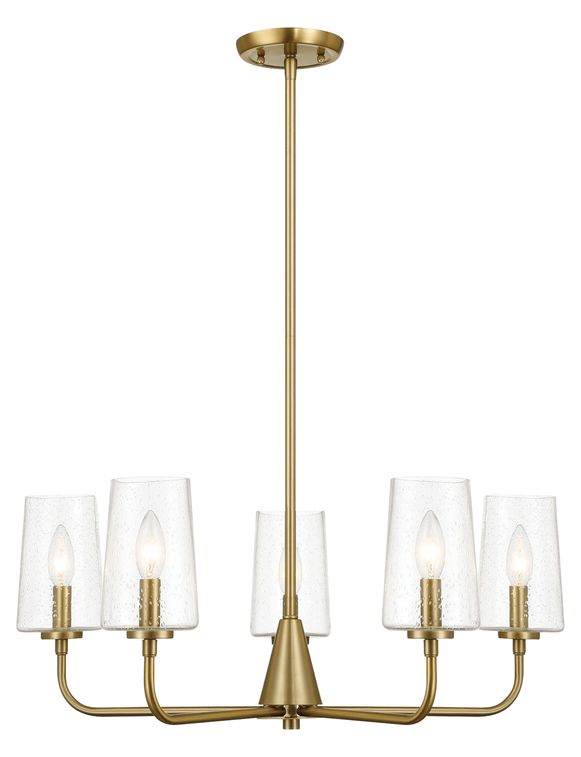 Dazzle Five Lights Chandelier With Clear Seeded Glass Satin Brass Clear,Gold Ceiling Lights Brass,Glass