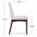 Dining Chair Set Of 2 Light Beige Fabric