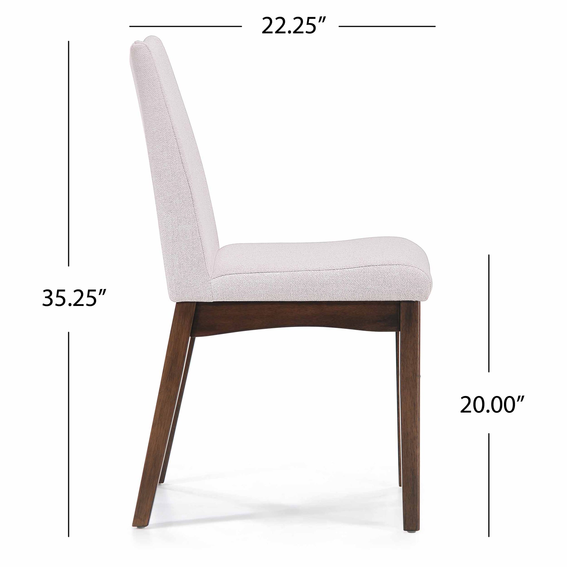 Dining Chair Set Of 2 Light Beige Fabric