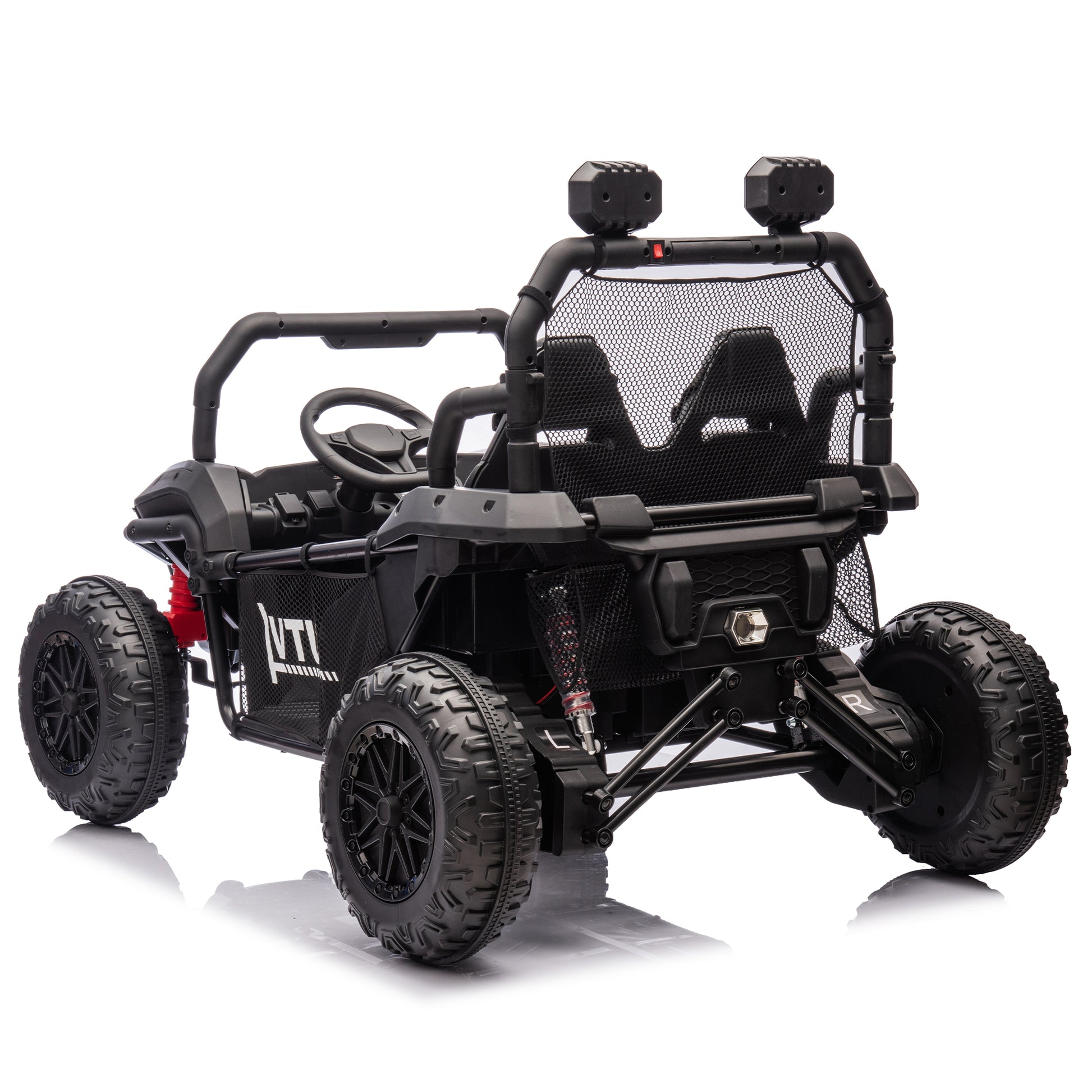 24V Two Seater Kids Ride On Utv W Parents Control,400W Super Power,Four Wheel Suspension,Led Light With Rear Searchlight,Bluetooth,Mp3,Music,Rear Storage Space,Speeds 3.73 4.97Mph For Kids Aged 3 . Black 50 99 Lbs Polypropylene