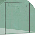 Outsunny 13' X 10' X 6.5' Walk In Tunnel Greenhouse With 2 Zippered Mesh Doors & 10 Mesh Windows, Upgraded Gardening Plant Hot House With Galvanized Steel Hoops, Green Green Plastic