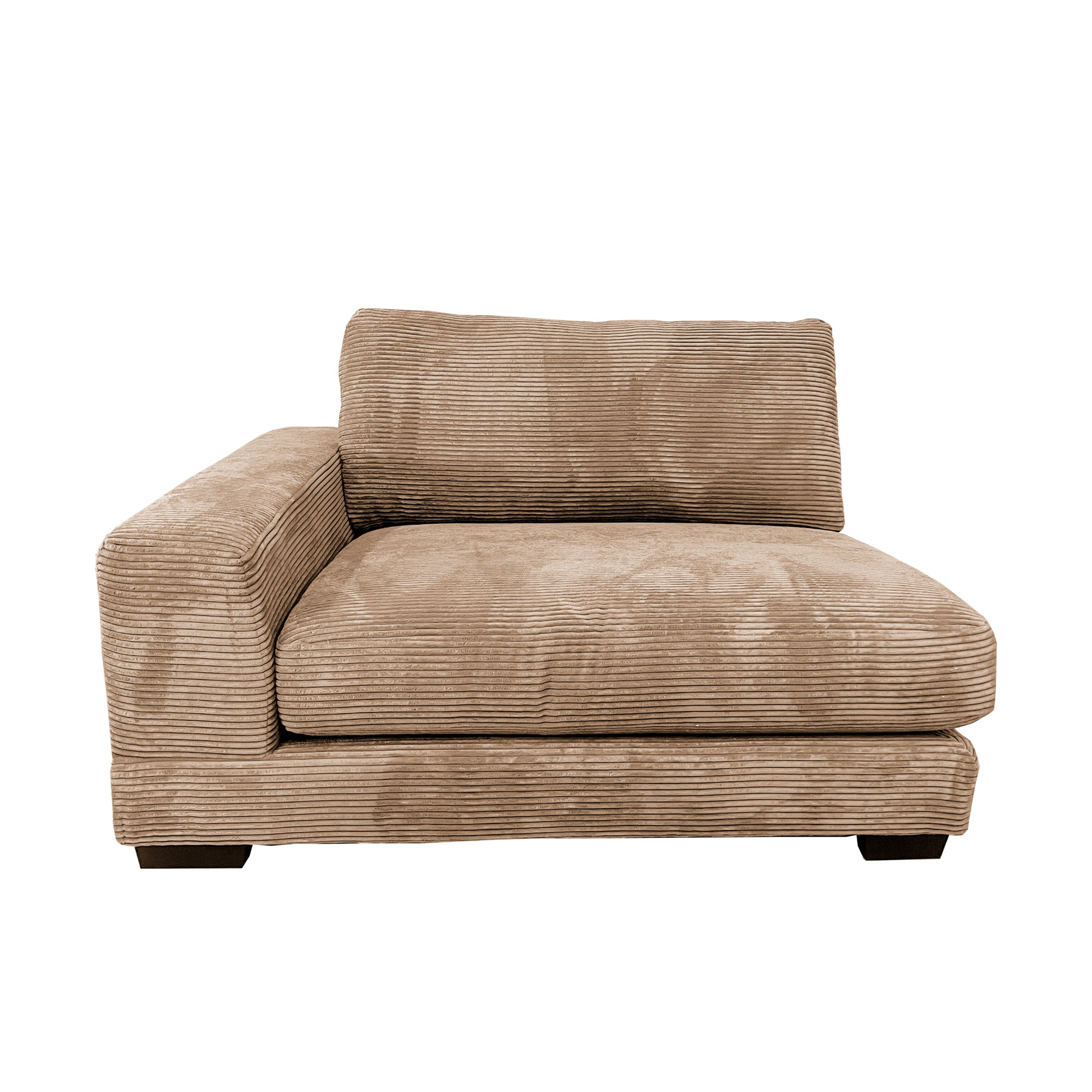 Bella Tan Corduroy Right Facing 3 Piece Sectional Tan Wood Corduroy 3 Seat