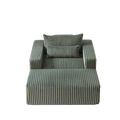 75 Inch Corduroy Sponge Sofa Lounge Chair With Removable Footrest,No Assembly Required,Fluffy Modern Sleeper Chair For Indoor Living Room Bedroom Army Green Foam Corduroy 1 Seat