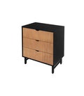 3 Drawer Cabinet, Suitable For Bedroom, Living Room, Study, Dining Room Black Particle Board