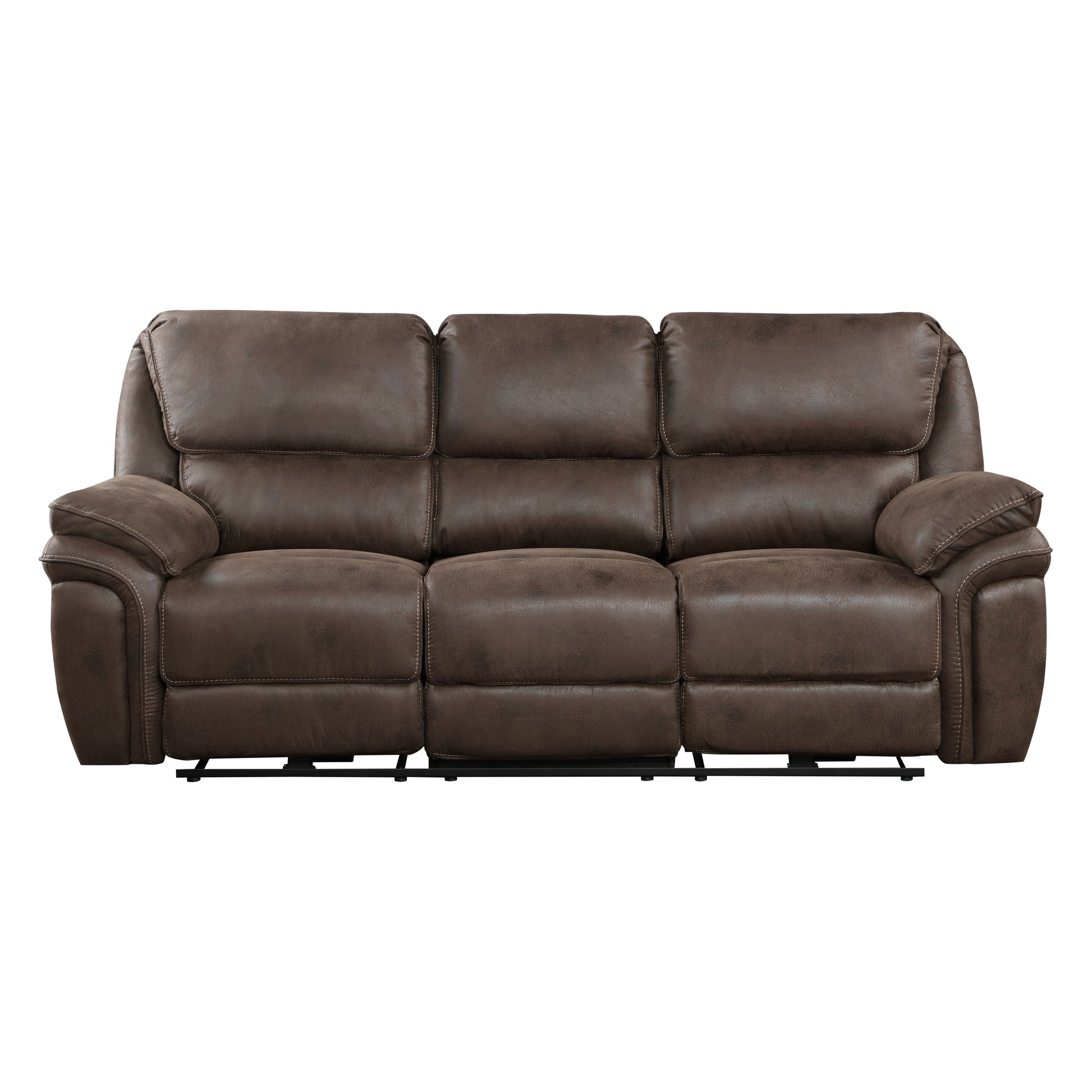 Plush Modern Living Room Sofa Set 2Pc Power Reclining Sofa And Loveseat Brown Microfiber Upholstery Usb Port Solid Wood Frame Furniture Brown Microfiber Wood Primary Living Space Modern Plywood,Solid Wood 5 Seat