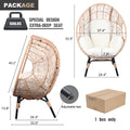 Patio Pe Wicker Egg Chair Model 3 With Natural Color Rattan Beige Cushion Yes Natural Foam Steel