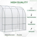 Outsunny 7' X 4' X 7' Outdoor Lean To Greenhouse, Walk In Green House Plant Nursery With Roll Up Window, Pe Cover, White White Plastic