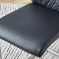 Table And Chair Set.Modern Dining Table, Tempered Glass Countertop With Artistic Mdf Legs.Paried With 4 Comfortable Chairs With Pu Seats And Metal Legs. Suitable For Various Decoration Styles. Black,Transparent Seats 4 Mdf Glass