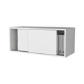 Anegam Floating Cabinet With Sliding Door, White Wall Mounted White Office Wall Mounted Modern Particle Board Melamine