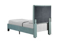 Luma Blue Twin Upholstered Bed Twin Blue Foam Solid Wood