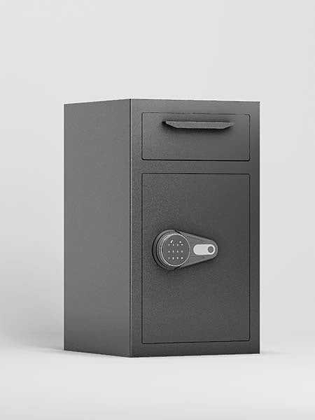 Depository Drop Safe, Front Drop Slot Lock Box With Digital Combination And Anti Fishing, Silent Deposit Safe Box, Security Money Safe For Cash Slips Expense Business Office Home Black Steel