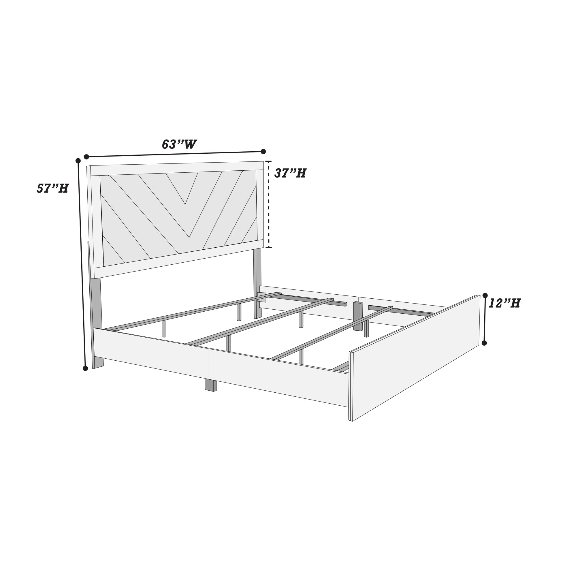 Queen Bed In Dark Gray Oak Rustic Accents Box Spring Required Queen Dark Gray Panel Fabric