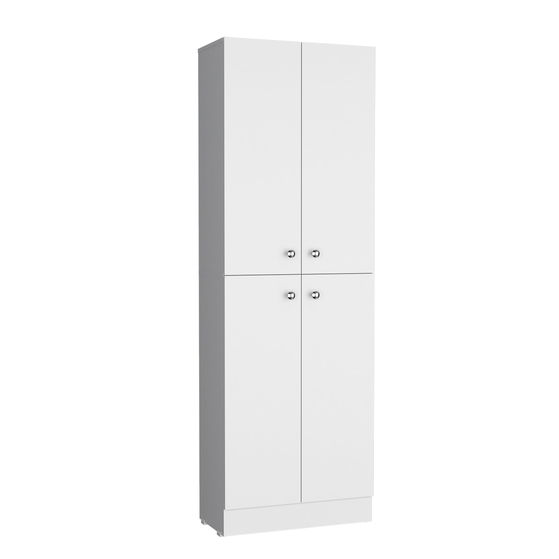 Kitchen Pantry 71" H, 4 Doors, 5 Adjustable Shelves, Laundry, White White Solid Wood Mdf Engineered Wood