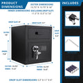 0 72 Cu Ft Keypad Depository Safe Black Steel