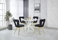 Modern Chair Set Of 2 With Golden Color Iron Tube Legs, Black Soft Cushions And Comfortable Backrest, Suitable For Dining Room, Living Room, Cafe,Hairball Back Gold Black Fabric