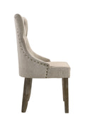 Gabrian Two Tone Beige Fabric & Reclaimed Gray Finish Side Chair Set Of 2 Beige,Gray Fabric,Synthetic Wood