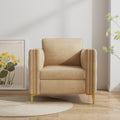 Accent Chair For Living Room Upholstered Arm Chair With Metal Legs Velvet Khaki Khaki Foam Fabric