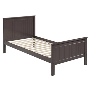 Chocolate Twin Platform Bed Box Spring Not Required Twin Chocolate Wood Bedroom Rubberwood Wood