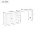 Innovative Sideboard That Effortlessly Converts Into A Dining Table And Adjustable Pull Out Top For Flexible Use,Suitable For Study,Entrance And Living Room White Primary Living Space American