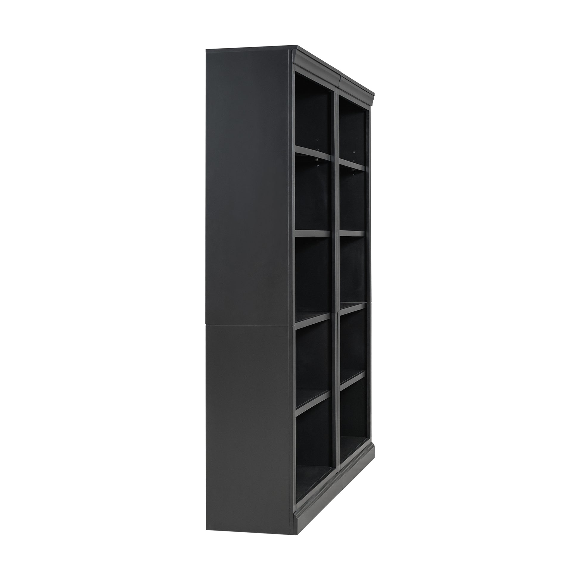 83" Tall Wood Bookcase Suite With Light Strip ,5 Tier Home Decor Bookcase Suite With Adjustable Shelves,Storage Organizer,Free Standing Storage Shelves Suite For Living Room,Home Office,Black Black