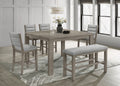 6Pc Dining Set Contemporary Farmhouse Style Counter Height 18