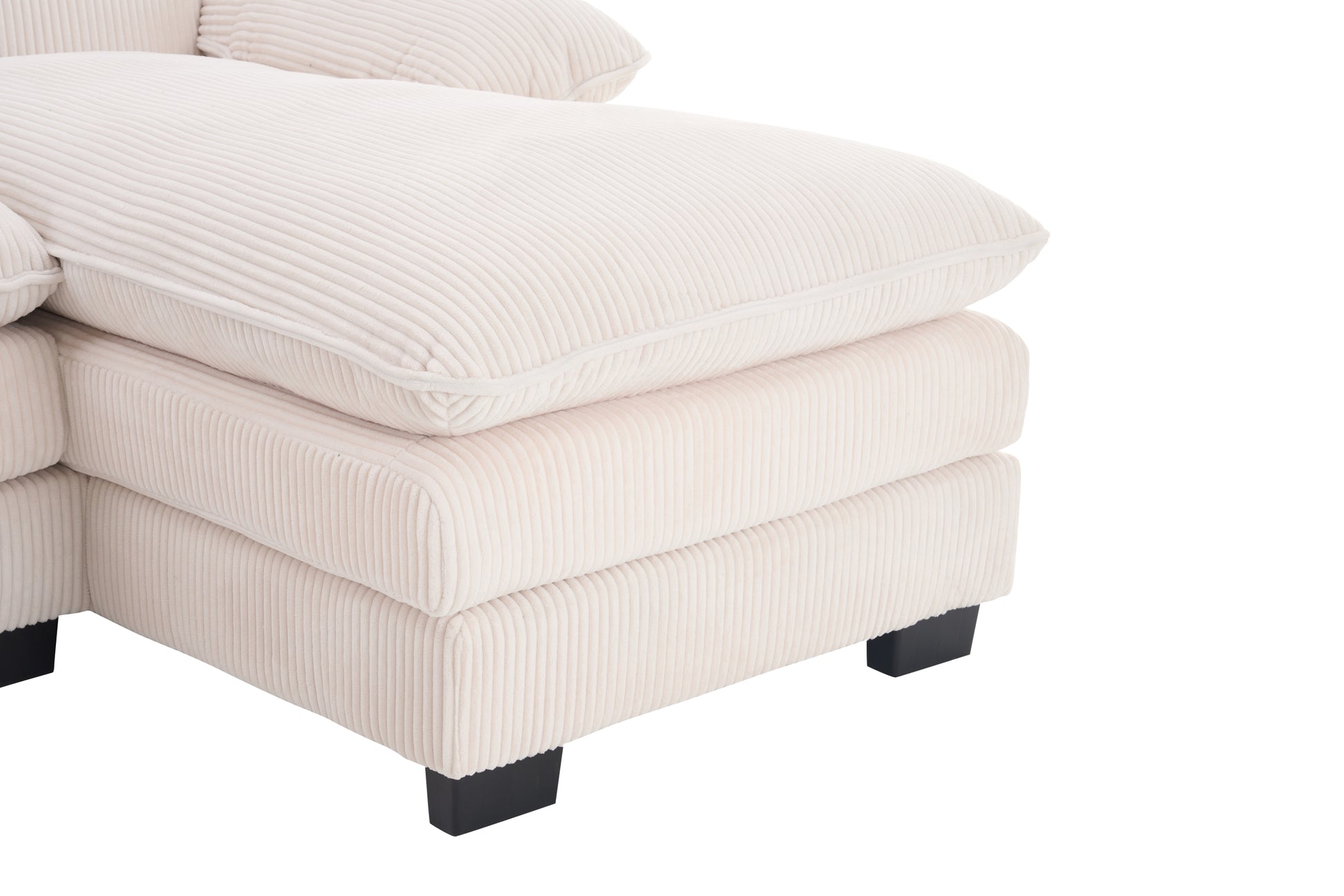 U Shaped Profile Sofa, Including Two Single Seats And Two Chaise, Modular Sofa, Corduroy Sofa White Foam Corduroy 4 Seat