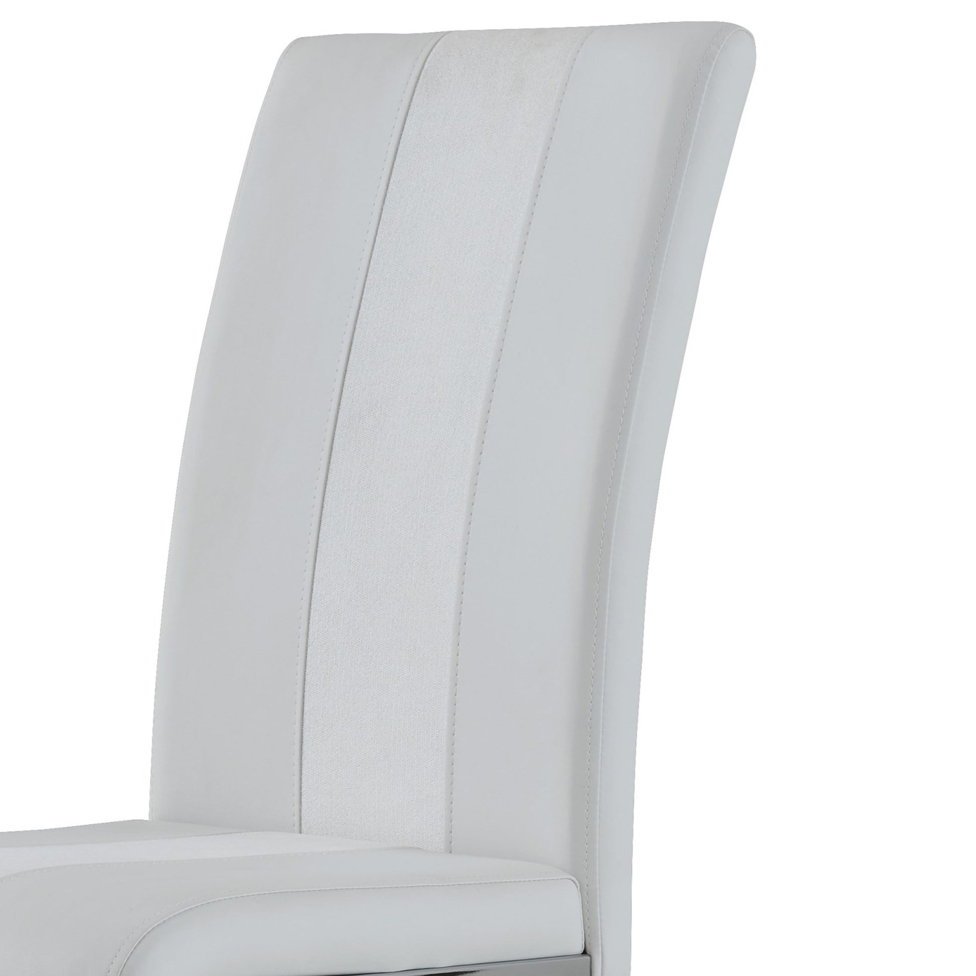 Altis Fabric White Dining Chairs Kit Of 4 White Stainless Steel